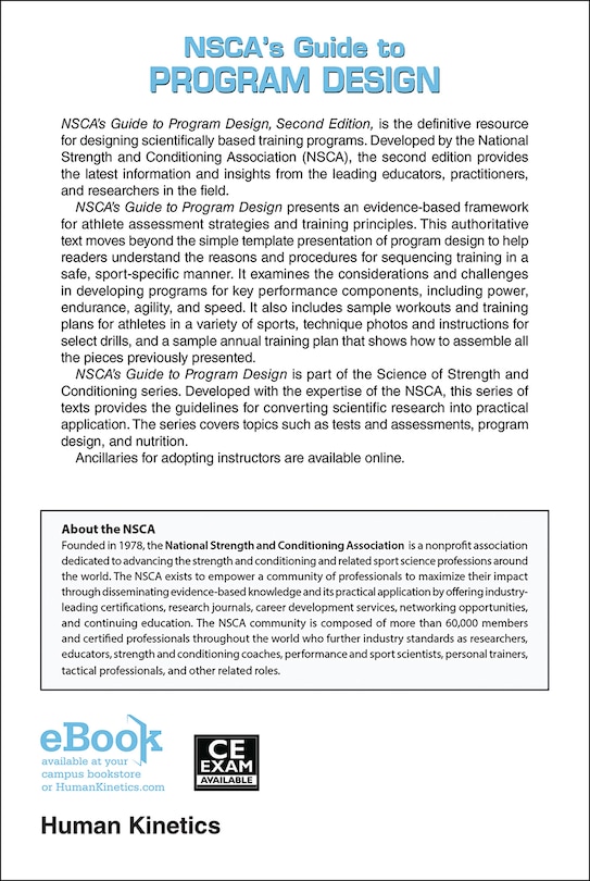 Back cover_NSCA's Guide to Program Design
