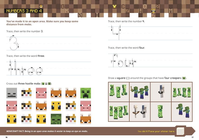 Sample content 2_Official Minecraft Workbook: Kindergarten