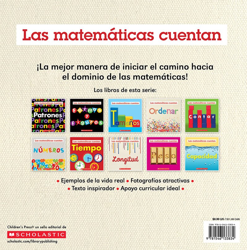 Back cover_Ordenar (Las Matem&aacute;ticas Cuentan): Sorting (Math Counts in Spanish)