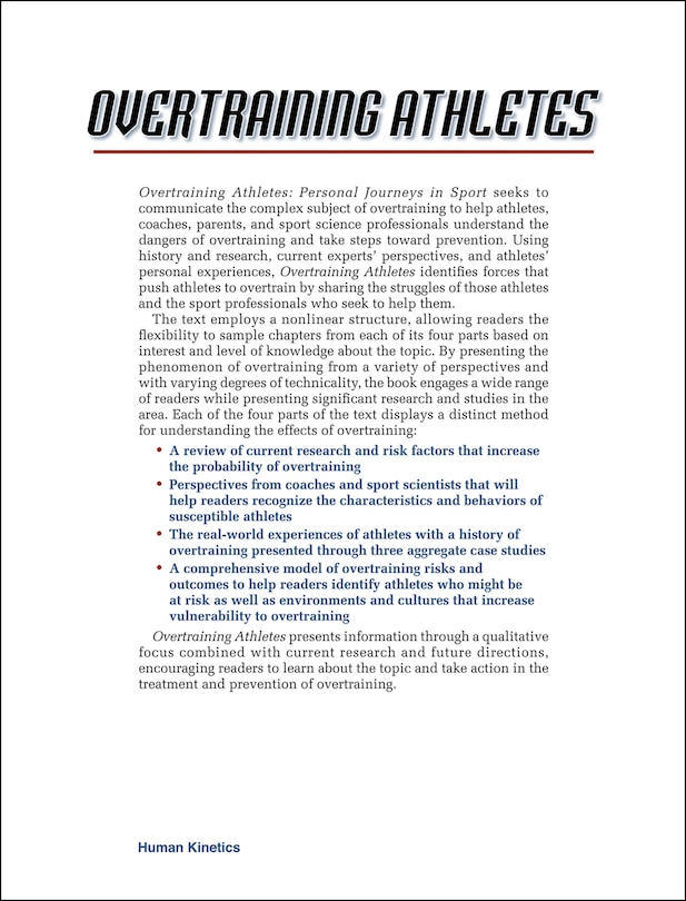Back cover_Overtraining Athletes