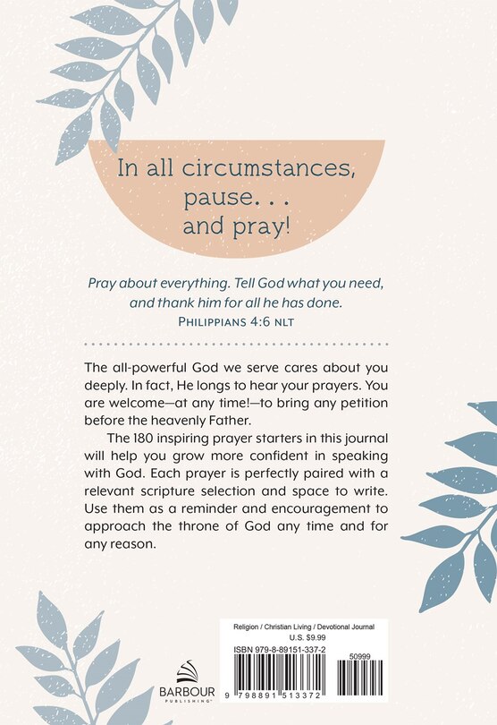 Couverture arri&egrave;re_Pause and Pray: A Devotional Journal for Women