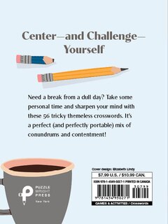 Back cover_Pause for Puzzles: Hard Crosswords for Focus