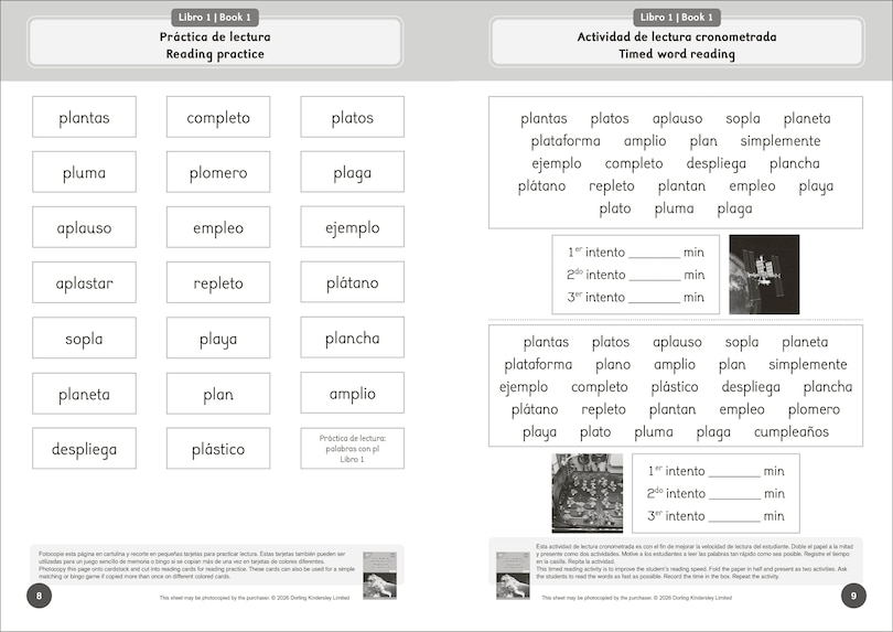 Aper&ccedil;u du contenu 5_Phonic Books Dandelion Mundo Spanish Decodables Set 3 Activities