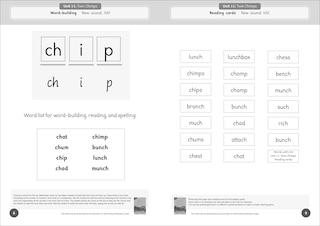 Aperçu du contenu_Phonic Books Dandelion Readers Reading and Writing Activities Set 2 Units 11-20 Twin Chimps (Two Letter Spellings sh, ch, th, ng, qu, wh, -ed, -ing, -le)