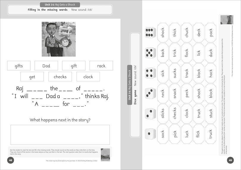 Aperçu du contenu 4_Phonic Books Dandelion Readers Reading and Writing Activities Set 2 Units 11-20 Twin Chimps (Two Letter Spellings sh, ch, th, ng, qu, wh, -ed, -ing, -le)