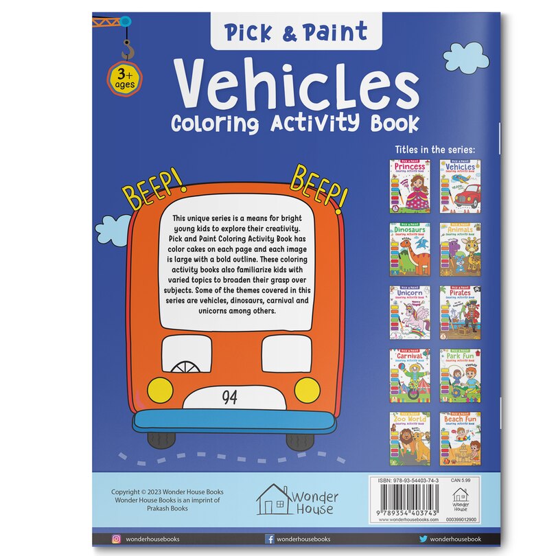 Aper&ccedil;u du contenu 5_Pick and Paint Coloring Activity Book&nbsp;For Kids: Vehicles