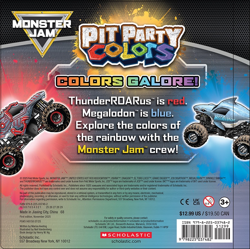 Back cover_Pit Party Colors (Monster Jam Interactive Board Book with Tabs)