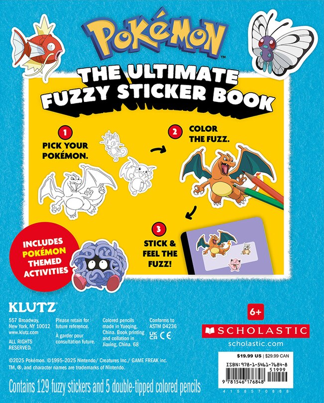 Back cover_Pok&eacute;mon Color Your Own Fuzzy Stickers