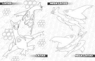 Sample content_Pokémon. Aventuras para colorear: legendarios y singulares / Pokémon Coloring Adventures #2: Legendary & Mythical Pokémon