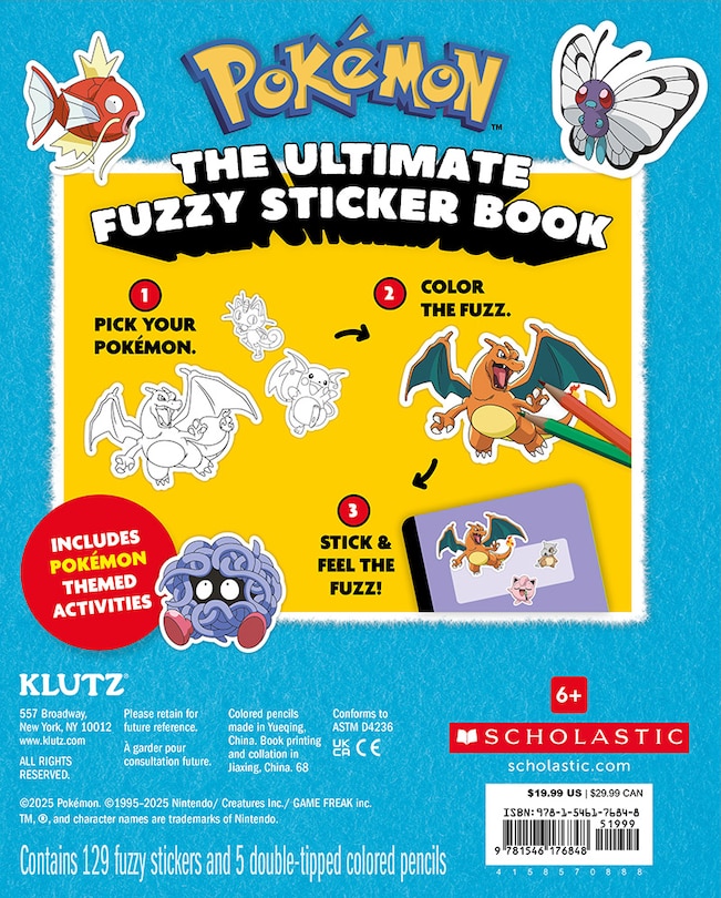 Couverture arrière_Pokémon Color Your Own Fuzzy Stickers