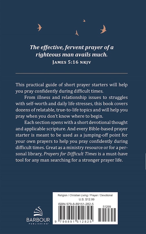 Back cover_Prayers for Difficult Times Men's Edition