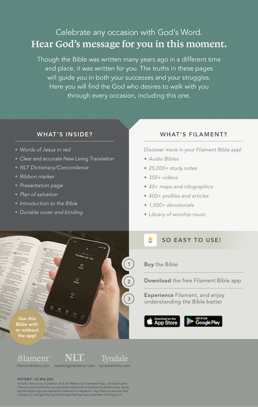 Back cover_Premium Gift Bible Nlt, Filament Enabled (Leatherlike, Star Cross Taupe, Red Letter)