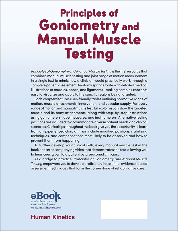 Back cover_Principles of Goniometry and Manual Muscle Testing