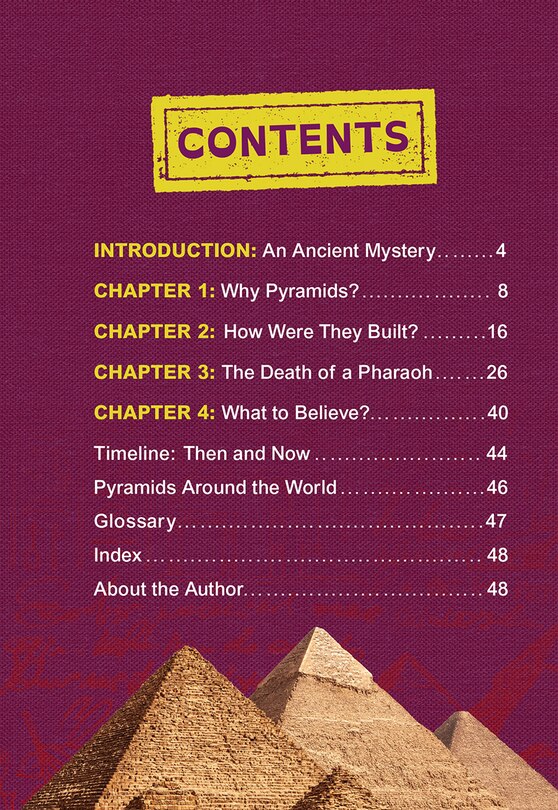 Table of contents_Pyramids of Egypt (Unsolved)