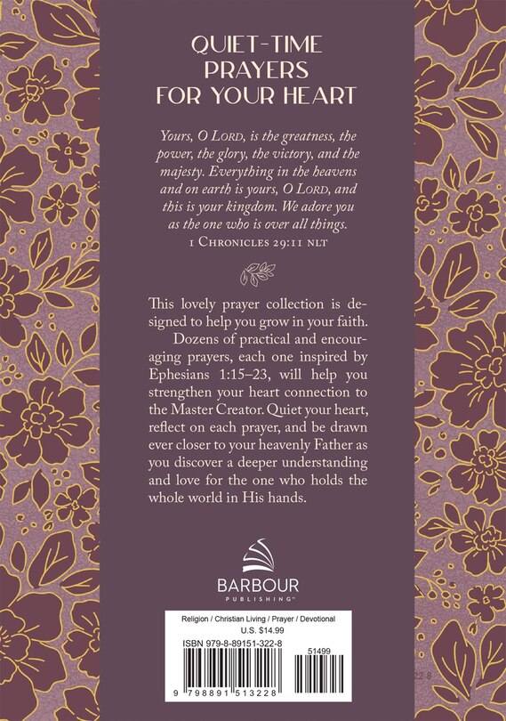 Couverture arri&egrave;re_Quiet-Time Prayers for a Woman's Heart