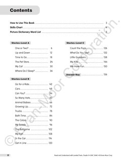 Sample content_Read and Understand with Leveled Texts, Kindergarten Teacher Resource
