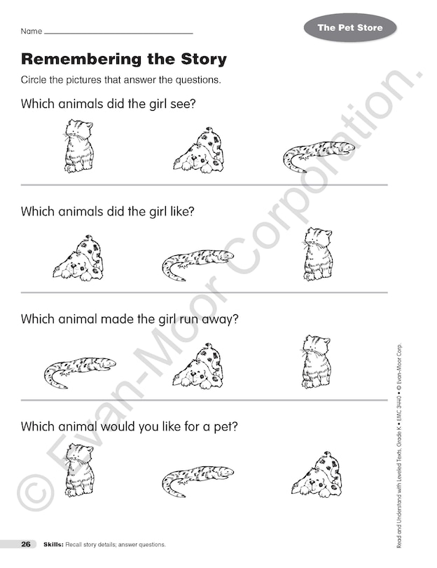 Sample content 4_Read and Understand with Leveled Texts, Kindergarten Teacher Resource