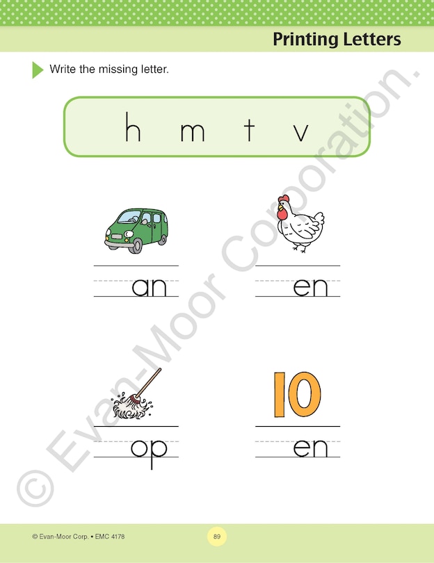 Aperçu du contenu 5_Reading and Phonics Skills, Kindergarten Workbook