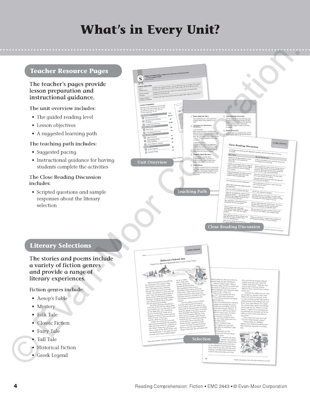 Sample content_Reading Comprehension: Fiction, Grade 3 Teacher Resource