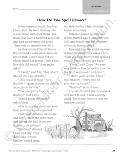 Sample content 3_Reading Comprehension: Fiction, Grade 3 Teacher Resource