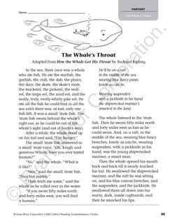 Sample content 3_Reading Comprehension: Fiction, Grade 4 Teacher Resource
