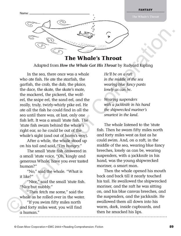 Sample content 3_Reading Comprehension: Fiction, Grade 4 Teacher Resource