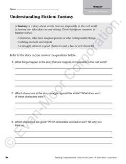 Sample content 4_Reading Comprehension: Fiction, Grade 4 Teacher Resource