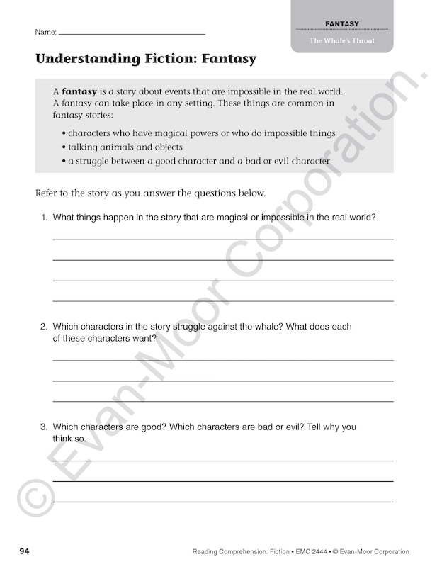 Sample content 4_Reading Comprehension: Fiction, Grade 4 Teacher Resource