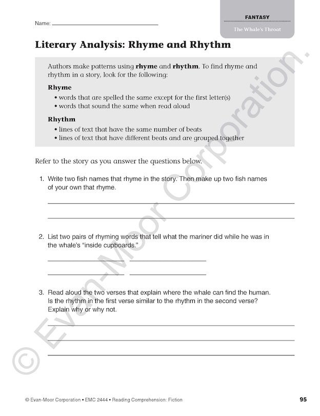 Sample content 5_Reading Comprehension: Fiction, Grade 4 Teacher Resource