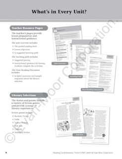 Sample content_Reading Comprehension: Fiction, Grade 5 Teacher Resource
