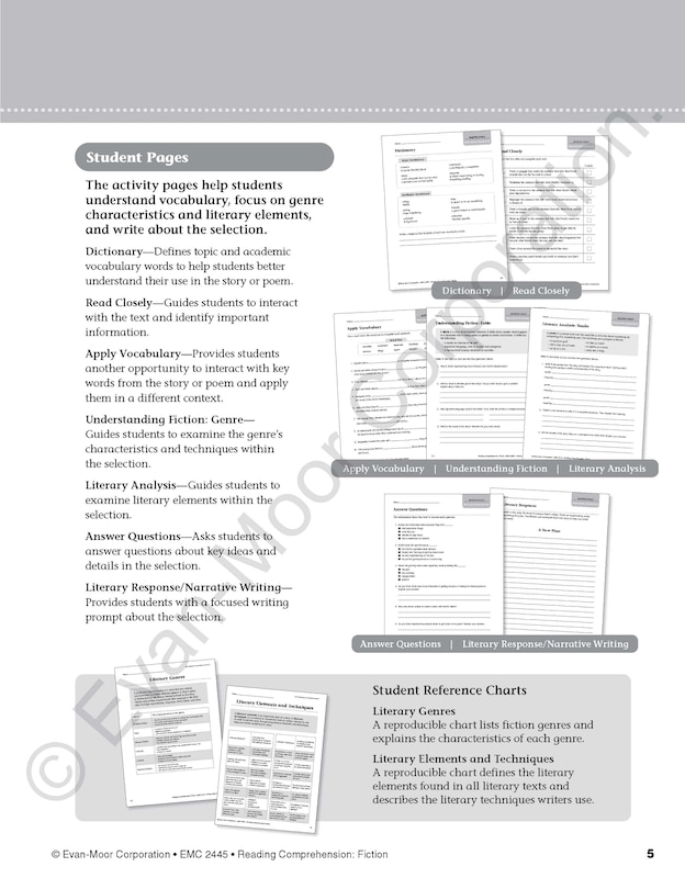 Sample content 2_Reading Comprehension: Fiction, Grade 5 Teacher Resource