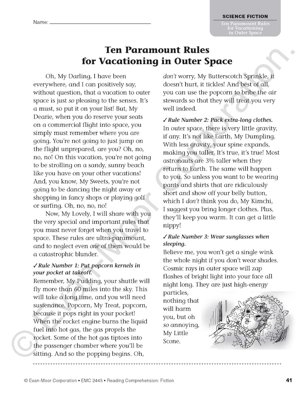 Sample content 3_Reading Comprehension: Fiction, Grade 5 Teacher Resource