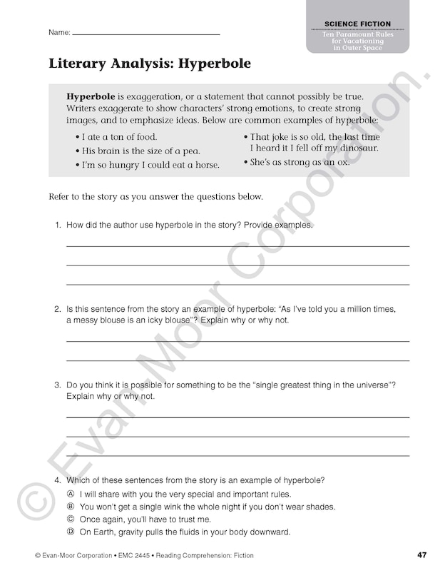 Sample content 5_Reading Comprehension: Fiction, Grade 5 Teacher Resource