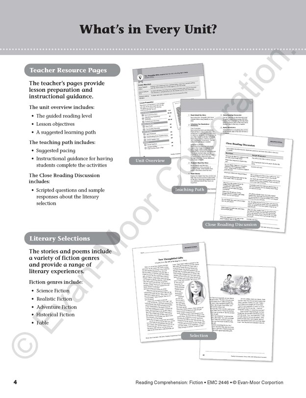 Aperçu du contenu_Reading Comprehension: Fiction, Grade 6 Teacher Resource