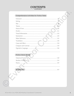Aperçu du contenu 2_Reading Comprehension Fundamentals, Grade 2 Teacher Resource