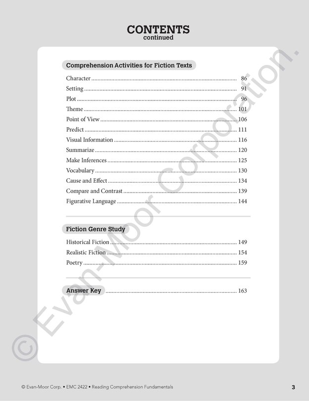 Aperçu du contenu 2_Reading Comprehension Fundamentals, Grade 2 Teacher Resource