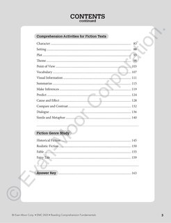 Aperçu du contenu 2_Reading Comprehension Fundamentals, Grade 3 Teacher Resource