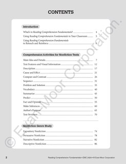 Aperçu du contenu_Reading Comprehension Fundamentals, Grade 4 Teacher Resource
