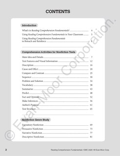 Aperçu du contenu_Reading Comprehension Fundamentals, Grade 5 Teacher Resource