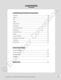 Aperçu du contenu 2_Reading Comprehension Fundamentals, Grade 5 Teacher Resource