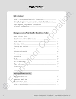 Sample content_Reading Comprehension Fundamentals, Grade 6 Teacher Resource