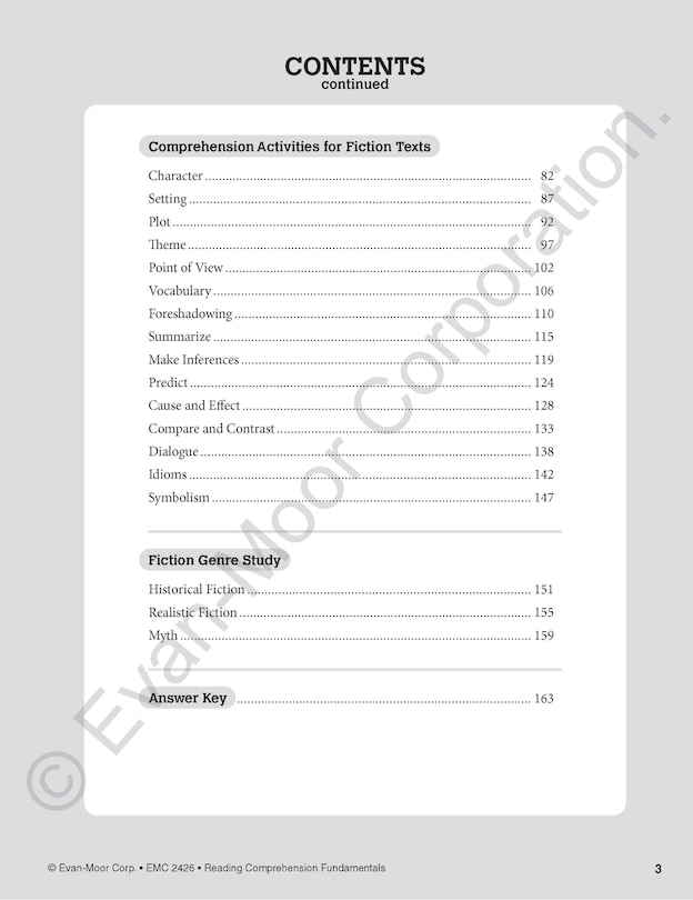 Sample content 2_Reading Comprehension Fundamentals, Grade 6 Teacher Resource