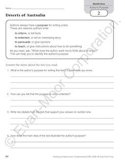 Sample content 4_Reading Comprehension Fundamentals, Grade 6 Teacher Resource