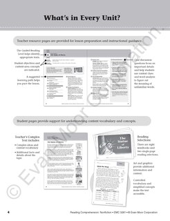 Aperçu du contenu_Reading Comprehension: Nonfiction, Grade 1 Teacher Resource