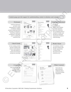 Aperçu du contenu 2_Reading Comprehension: Nonfiction, Grade 1 Teacher Resource