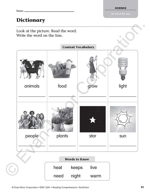 Aperçu du contenu 3_Reading Comprehension: Nonfiction, Grade 1 Teacher Resource