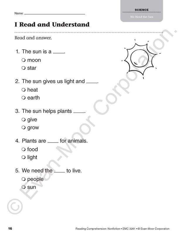 Aperçu du contenu 5_Reading Comprehension: Nonfiction, Grade 1 Teacher Resource