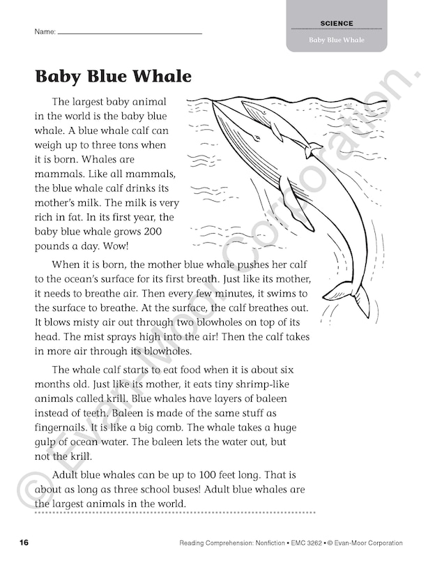 Sample content 4_Reading Comprehension, Nonfiction, Grade 2