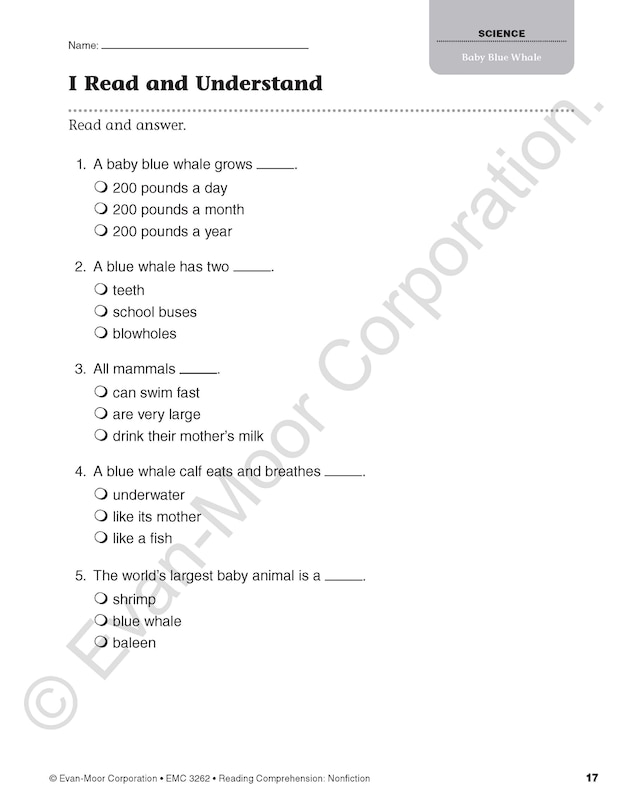 Sample content 5_Reading Comprehension, Nonfiction, Grade 2
