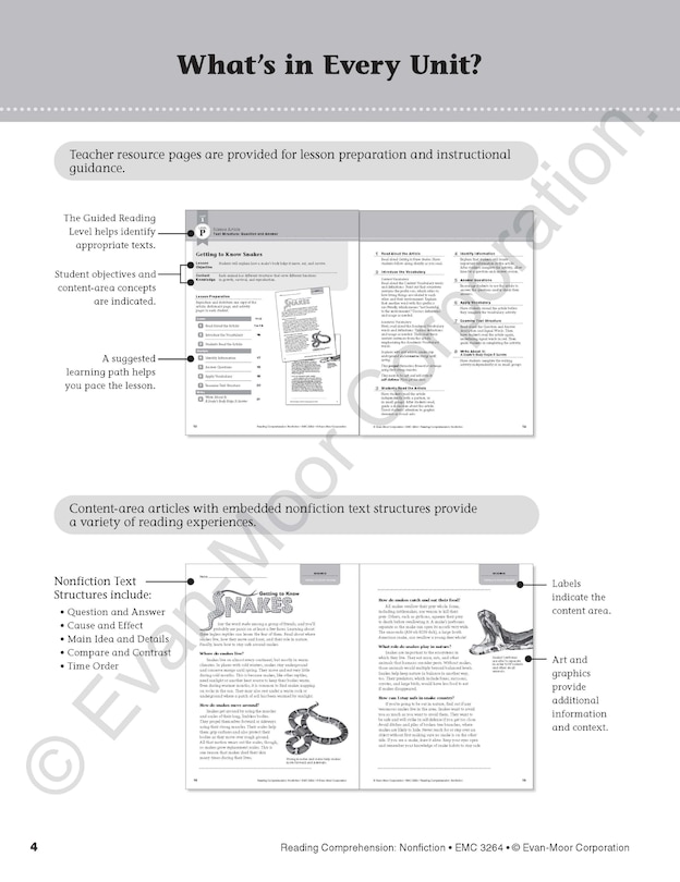 Sample content_Reading Comprehension, Nonfiction, Grade 4